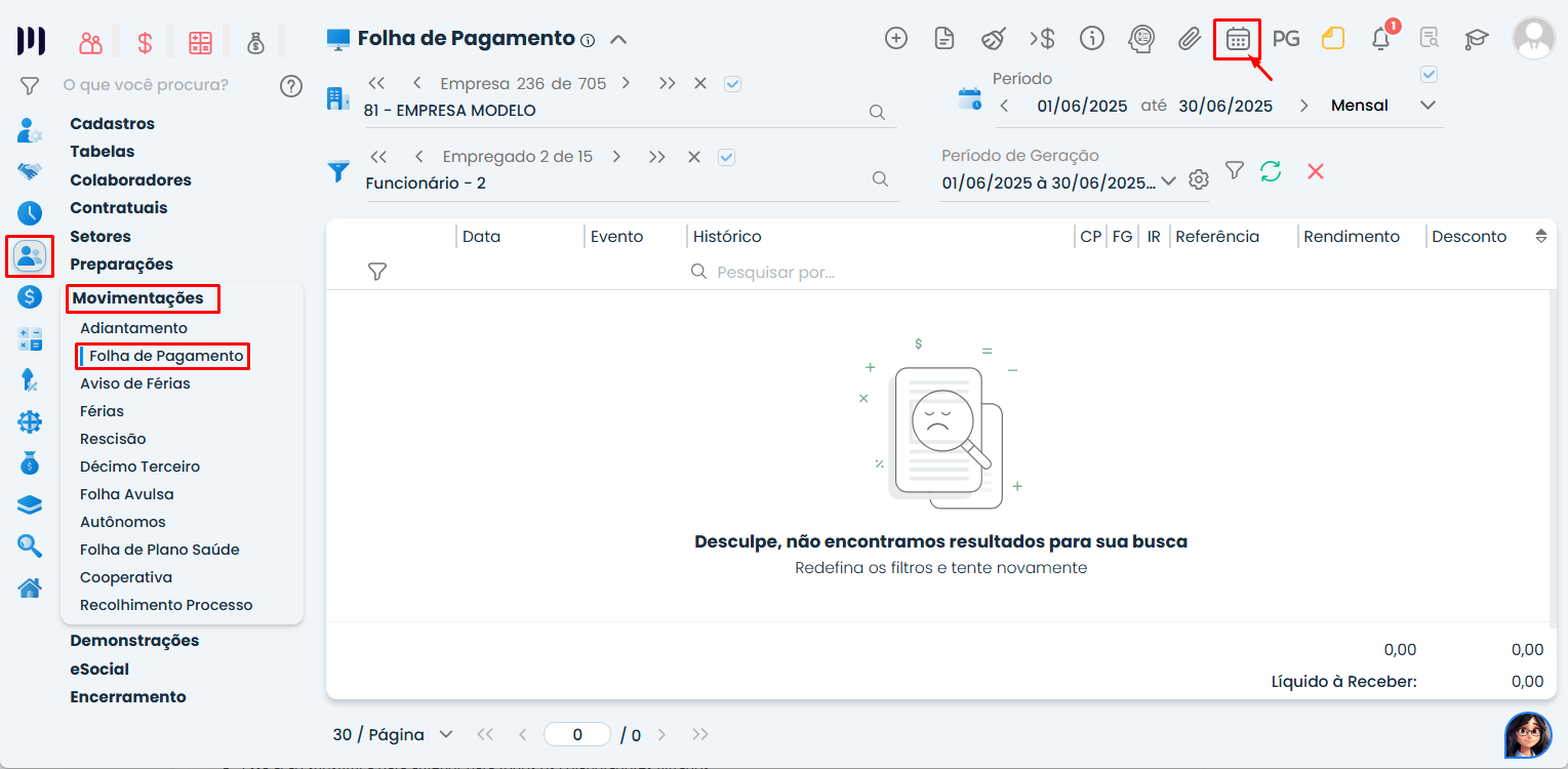 Essa imagem mostra o passo a passo para alterar a data de pagamento em massa no Sistema Makro