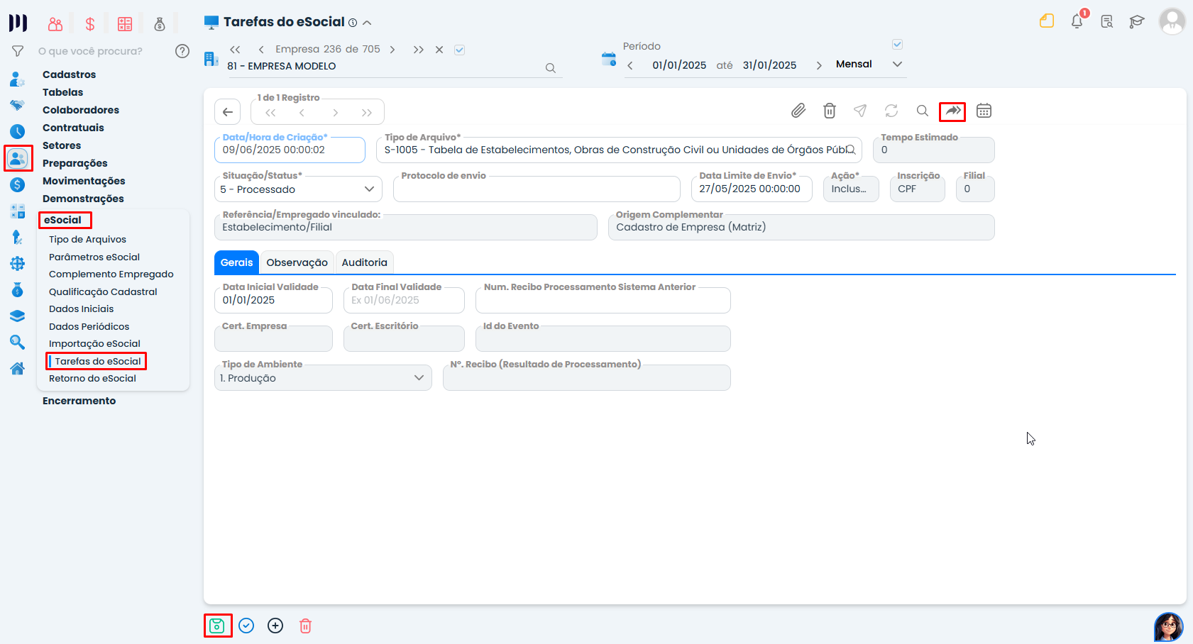 Essa imagem informa que você deve duplicar o evento, enviar novamente e aguardar o retorno da validação.