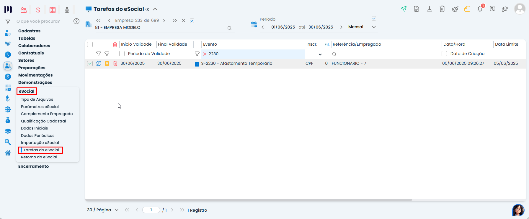 Essa imagem informa que você deve comparar o motivo cadastrado com a tabela e corrigir o código caso não esteja conforme.