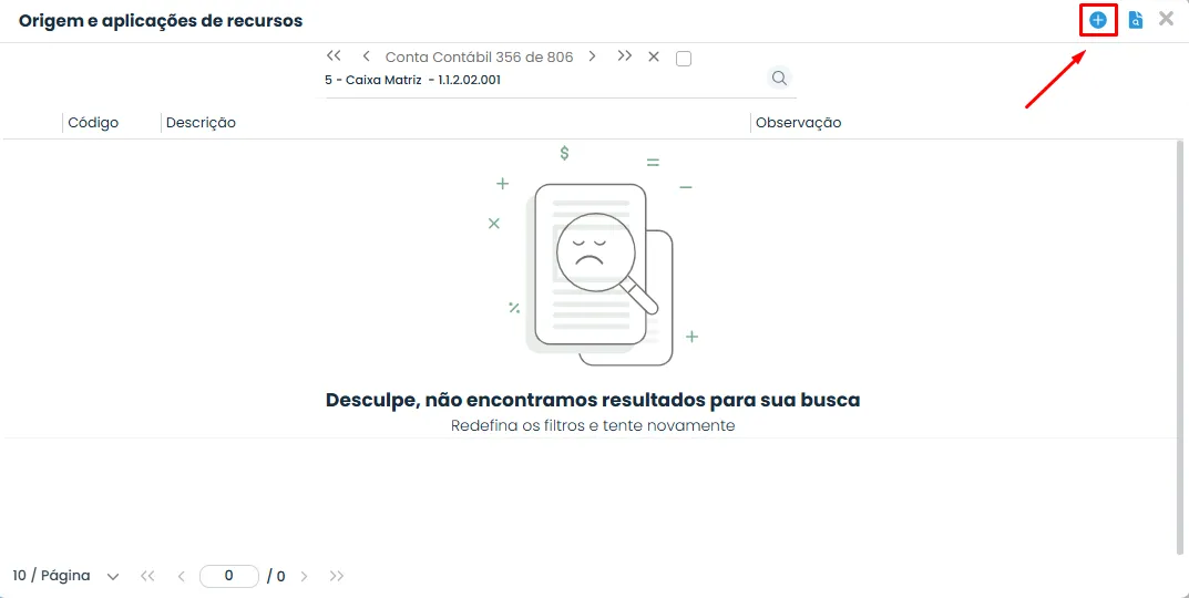 Tela de Origem e Aplicação de Recursos no Sistema Contábil Makro destaca o botão para incluir um novo registro no Registro X390 da ECF.