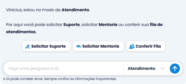 Tela da Gi Atendimento no sistema contábil Makrosystem